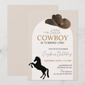 Invitation d'anniversaire de Little Cowboy (Devant / Derrière)