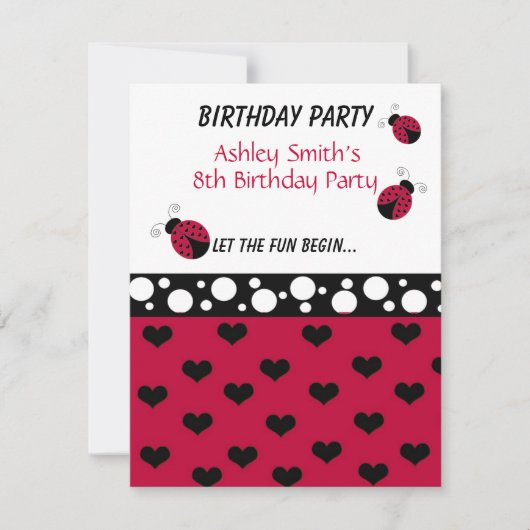 Invitation d'anniversaire de Little Ladybug (Devant)