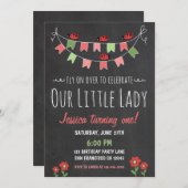 Invitation d'anniversaire de Little Ladybug (Devant / Derrière)