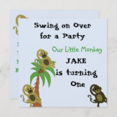 Invitation d'anniversaire de Little Monkey (Devant / Derrière)