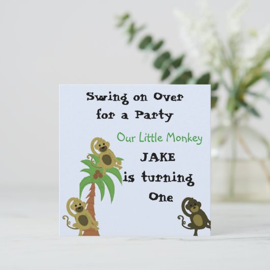 Invitation d'anniversaire de Little Monkey (Debout devant)