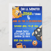 Invitation d'anniversaire de Little Monster (Devant)