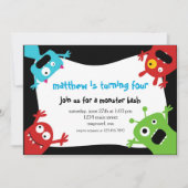 Invitation d'anniversaire de Little Monsters (Devant)