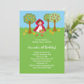 Invitation d'anniversaire de Little Red Riding Hoo (Debout devant)
