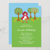 Invitation d'anniversaire de Little Red Riding Hoo (Devant / Derrière)