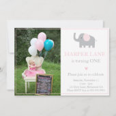 Invitation d'anniversaire de Little Rose and Grey  (Devant)