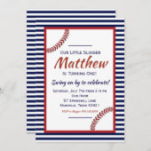 Invitation d'anniversaire de Little Slugger Baseba (Devant / Derrière)