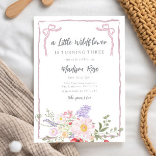 Invitation d'anniversaire de Little Wildflower Gir
