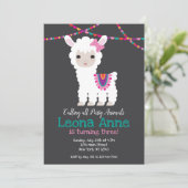 Invitation d'anniversaire de Llama Alpaca (Debout devant)