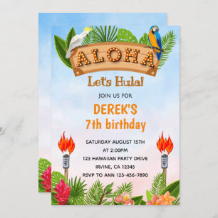 Invitation d'anniversaire de l'loha tropical