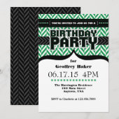 Invitation d'anniversaire de l'Oreille noire blanc (Devant / Derrière)