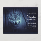 Invitation d'anniversaire de Loup Sauvage avec de  (Devant)