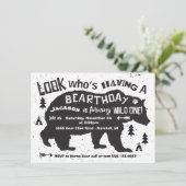 Invitation d'anniversaire de l'ours de Boho de la (Debout devant)