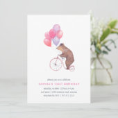 Invitation d'anniversaire de l'ours de cirque vint (Debout devant)