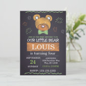 Invitation d'anniversaire de l'ours de la Cravate  (Debout devant)
