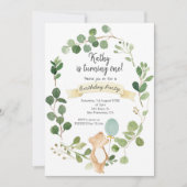 Invitation d'anniversaire de l'ours de verdure (Devant)