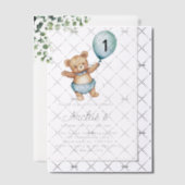 Invitation d'anniversaire de l'ours de verdure, pr (Décalage (Invitation))