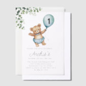 Invitation d'anniversaire de l'ours de verdure, pr (Compenser)
