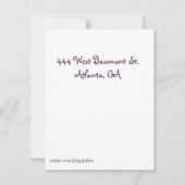 Invitation d'anniversaire de l'ours en peluche (Dos)