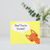 Invitation d'anniversaire de l'ours Fox simple (Debout devant)