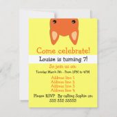 Invitation d'anniversaire de l'ours Fox simple (Dos)