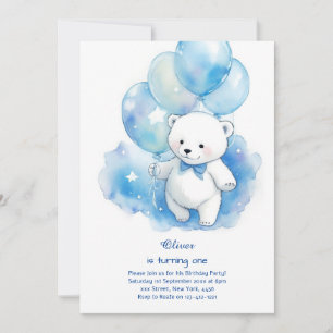 Invitation d'anniversaire de l'ours polaire