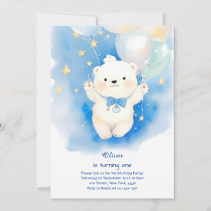 Invitation d'anniversaire de l'ours polaire