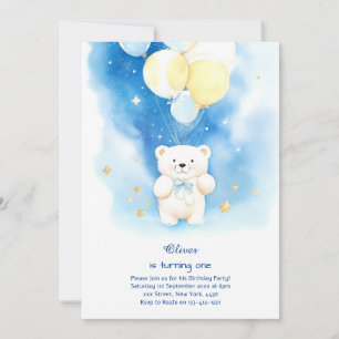Invitation d'anniversaire de l'ours polaire
