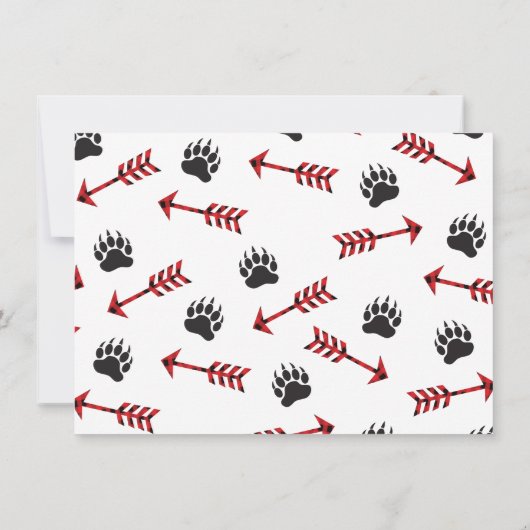 Invitation d'anniversaire de l'ours rustique avec (Dos)