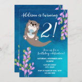 Invitation d'anniversaire de loutre (Devant / Derrière)