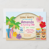 Invitation d'anniversaire de Luau (Devant)