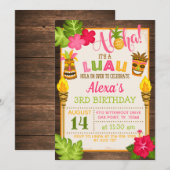 Invitation d'anniversaire de Luau (Devant / Derrière)