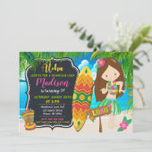 Invitation d'anniversaire de Luau Aloha Invitation (Debout devant)