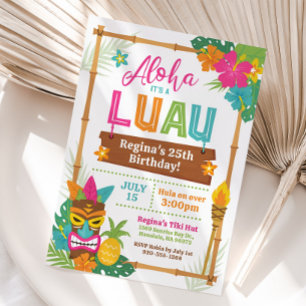 Invitation d'anniversaire de Luau Hawaiian