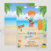 Invitation d'anniversaire de Luau invitation de la (Devant / Derrière)