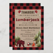 Invitation d'anniversaire de Lumberjack (Devant / Derrière)