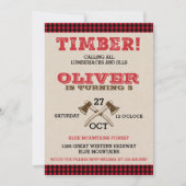 Invitation d'anniversaire de Lumberjack (Devant)