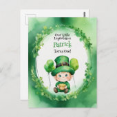 Invitation d'anniversaire de lutin pour la Saint-P (Devant / Derrière)