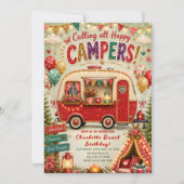 Invitation d'anniversaire de luxe Glamping (Devant)