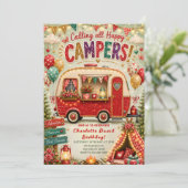 Invitation d'anniversaire de luxe Glamping (Debout devant)