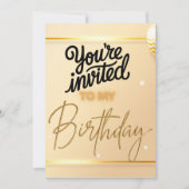 Invitation d'anniversaire de luxe - Script élégant (Devant)