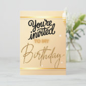 Invitation d'anniversaire de luxe - Script élégant (Debout devant)