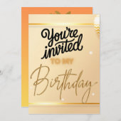Invitation d'anniversaire de luxe - Script élégant (Devant / Derrière)