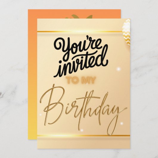 Invitation d'anniversaire de luxe - Script élégant (Devant / Derrière)