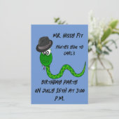 Invitation d'anniversaire de M. Hissy Fit Snake (Debout devant)