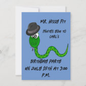 Invitation d'anniversaire de M. Hissy Fit Snake (Devant)