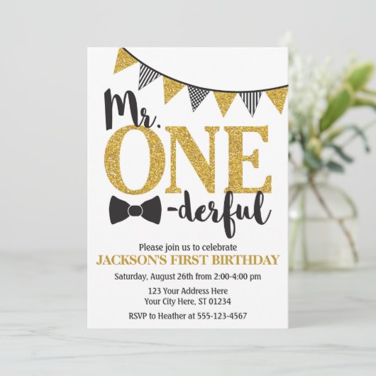 Invitation d'anniversaire de M. ONEderful (Debout devant)