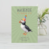Invitation d'anniversaire de macareux (Debout devant)