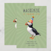 Invitation d'anniversaire de macareux (Devant / Derrière)