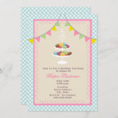 Invitation d'anniversaire de Macarons de Français (Devant / Derrière)